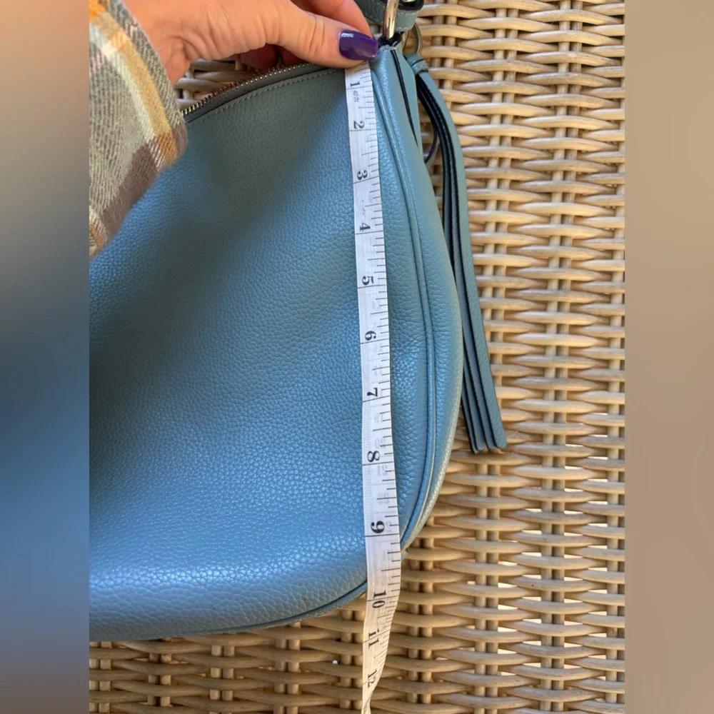 Coach Leather Sutton Hobo Shoulder Bag blue boho timeless versatile classic chic